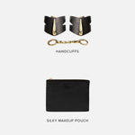 BIND ME Bondage Gift Set (Small) | AVAM Molten Handcuffs, Silk Makeup Pouch