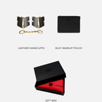 BIND ME Bondage Gift Set (Small) | AVAM Molten Handcuffs, Silk Makeup Pouch
