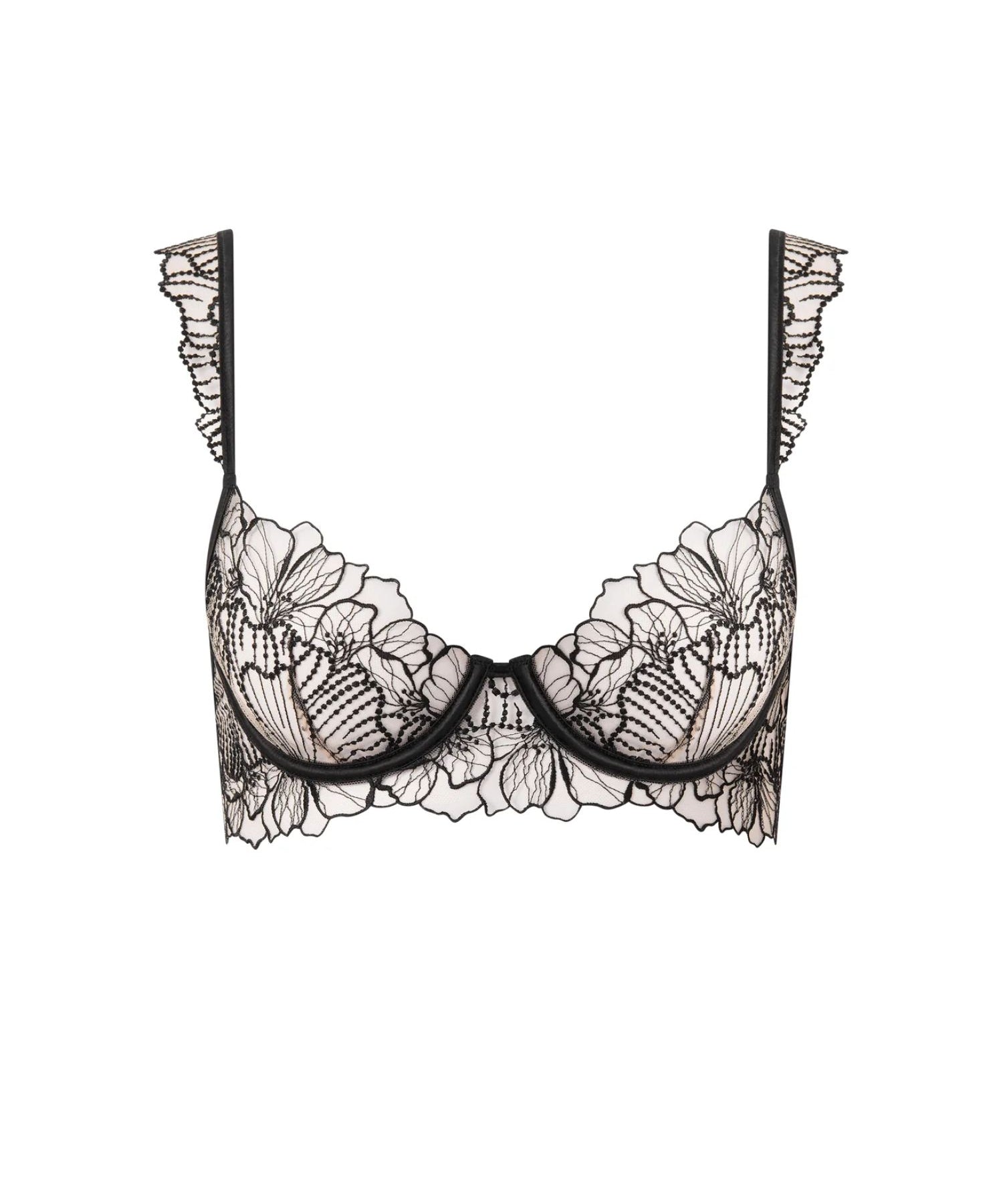 Bluebella Amarosa Wired Bra (Black/Sheer) | Avec Amour Luxury Lingerie