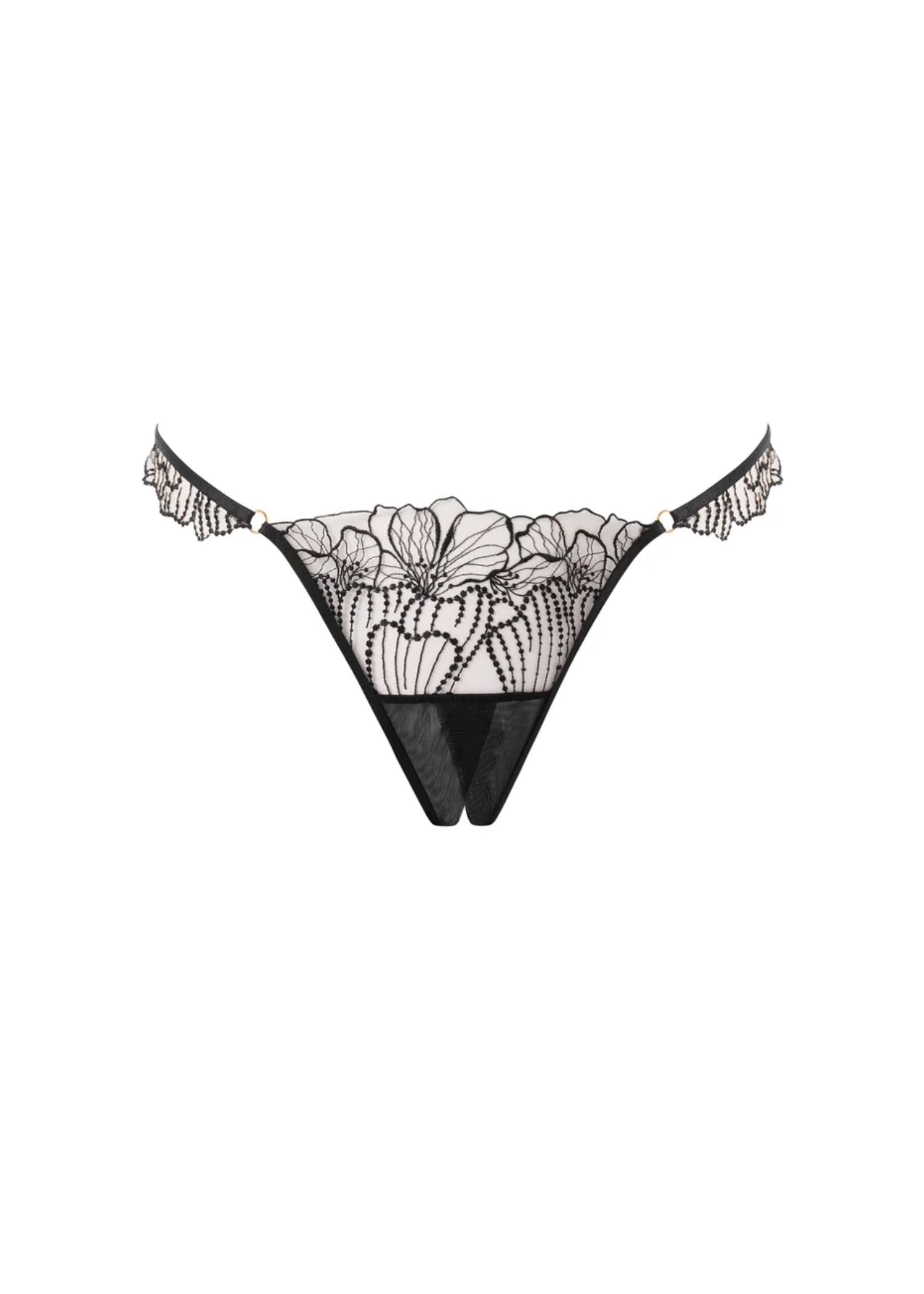 Bluebella Amarosa Open Panty (Black/Sheer) | Avec Amour Luxury Lingerie