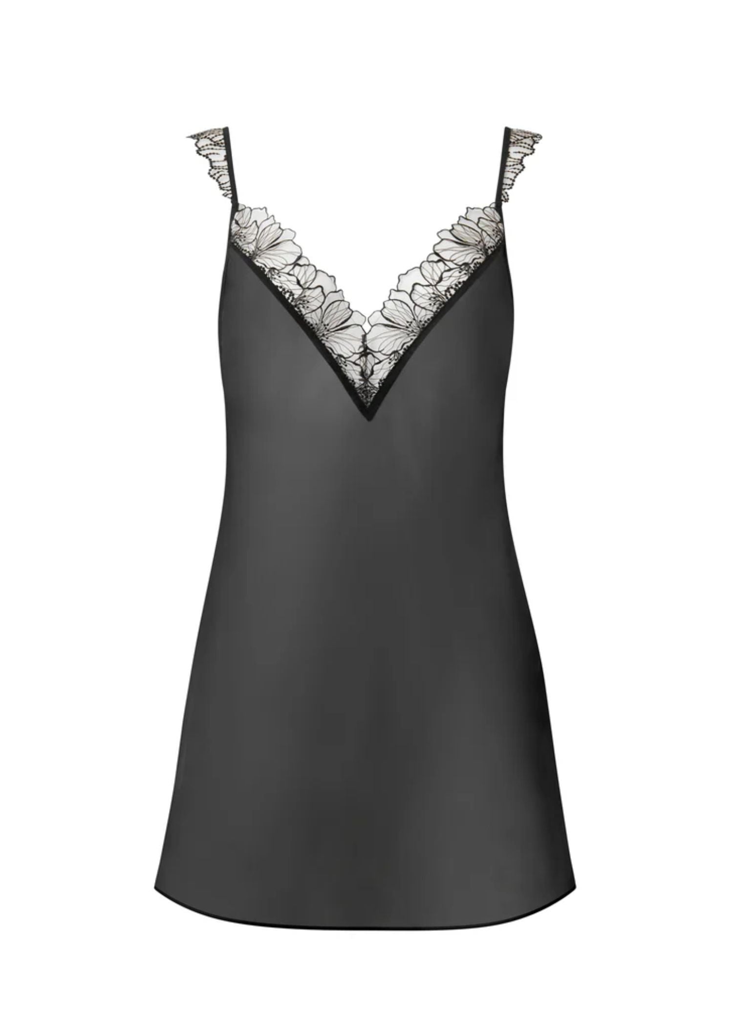 Bluebella Amasora Short Chemise (Black/Sheer) | Avec Amour Luxury Lingerie
