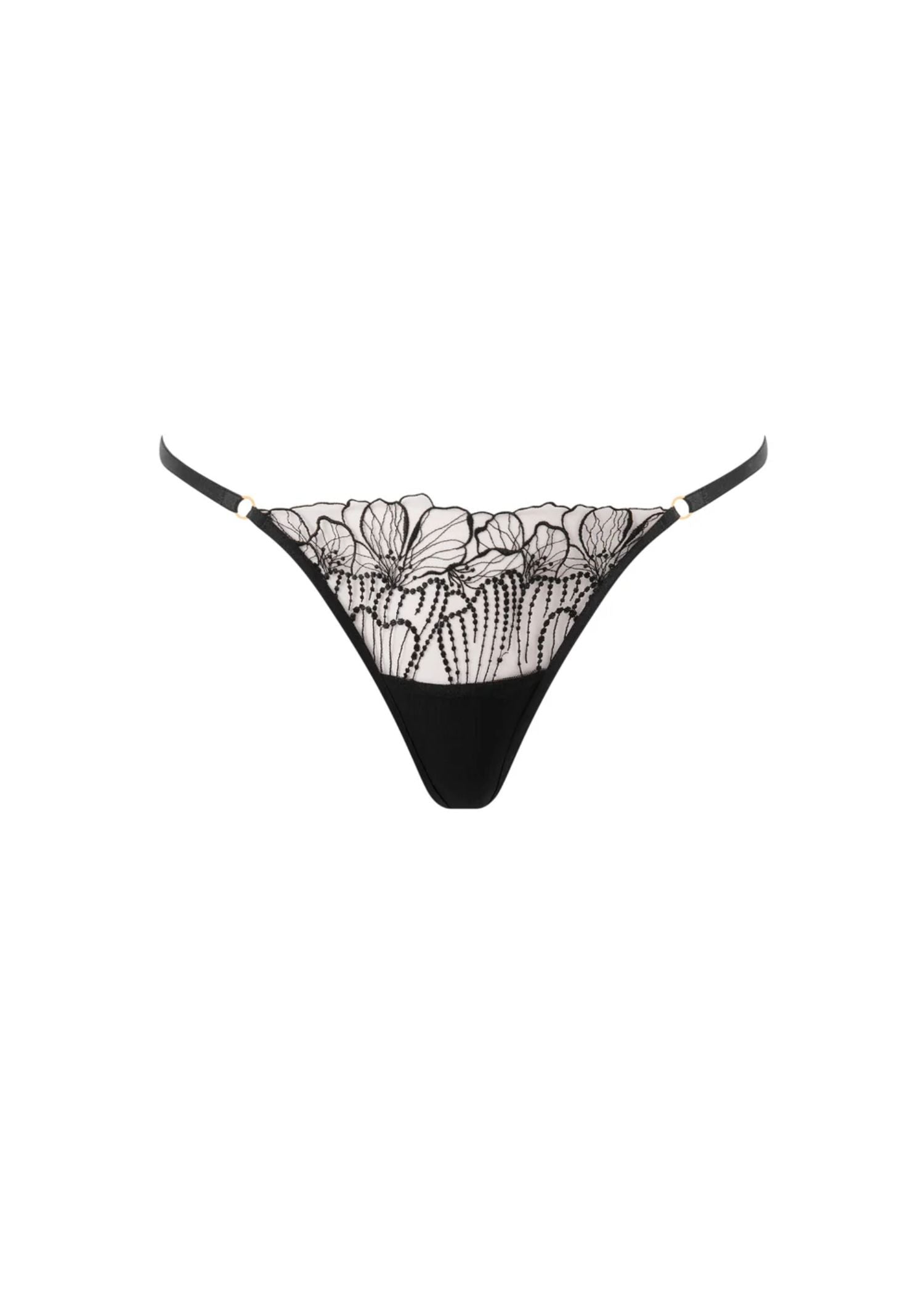 Bluebella Amasora Thong (Black/Sheer) | Avec Amour Luxury Lingerie