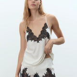 Bluebella Anastasia Luxury Satin Cami & Short Set (Ivory/Black) | Avec Amour Luxury Lingerie