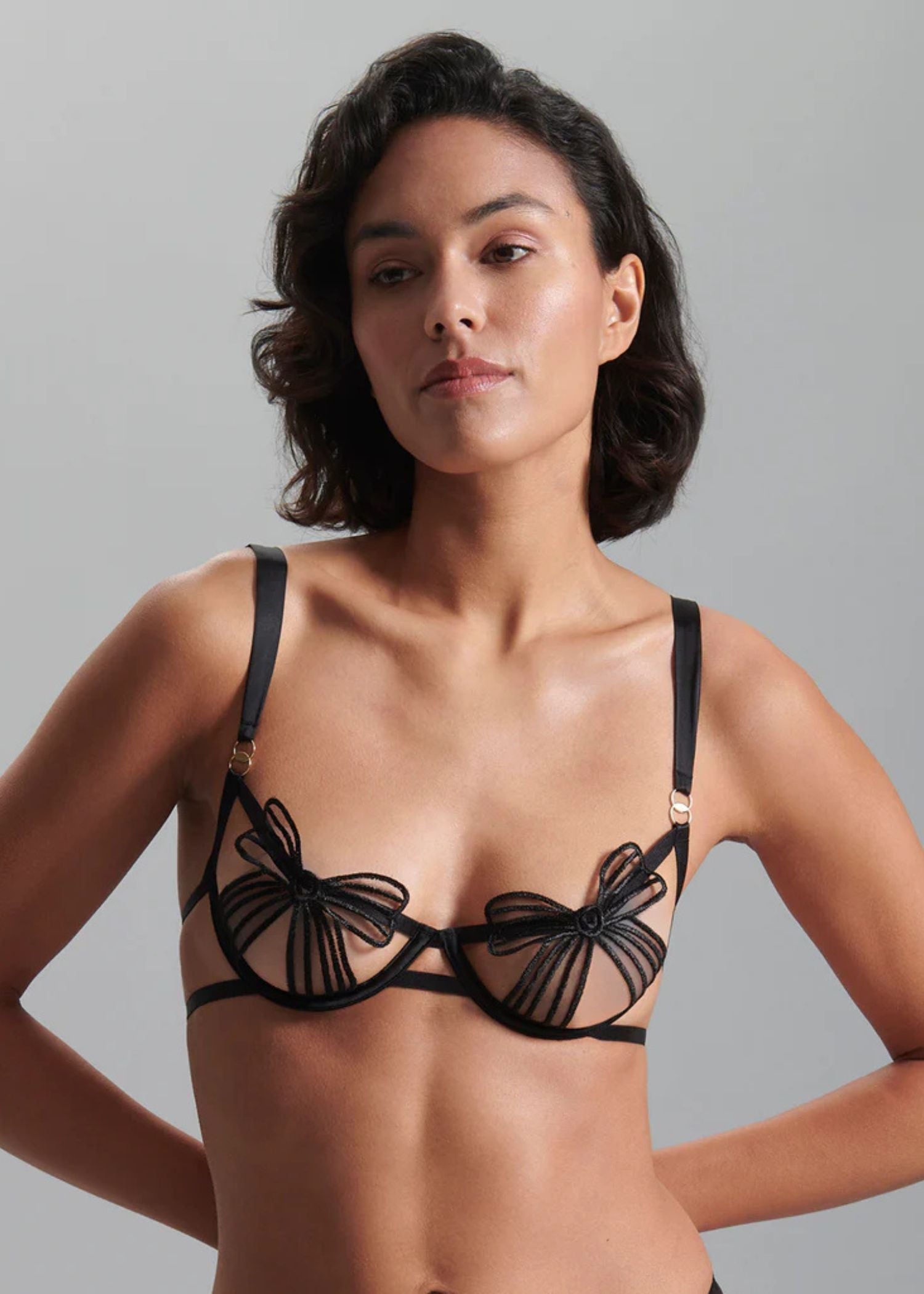 Bluebella Annabel Wired Open Bra (Black) | Avec Amour Lingerie