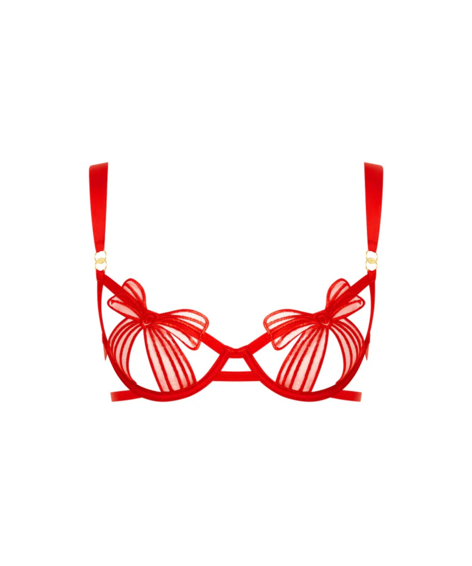 Bluebella Annabel Wired Open Bra (Red) | Avec Amour Lingerie