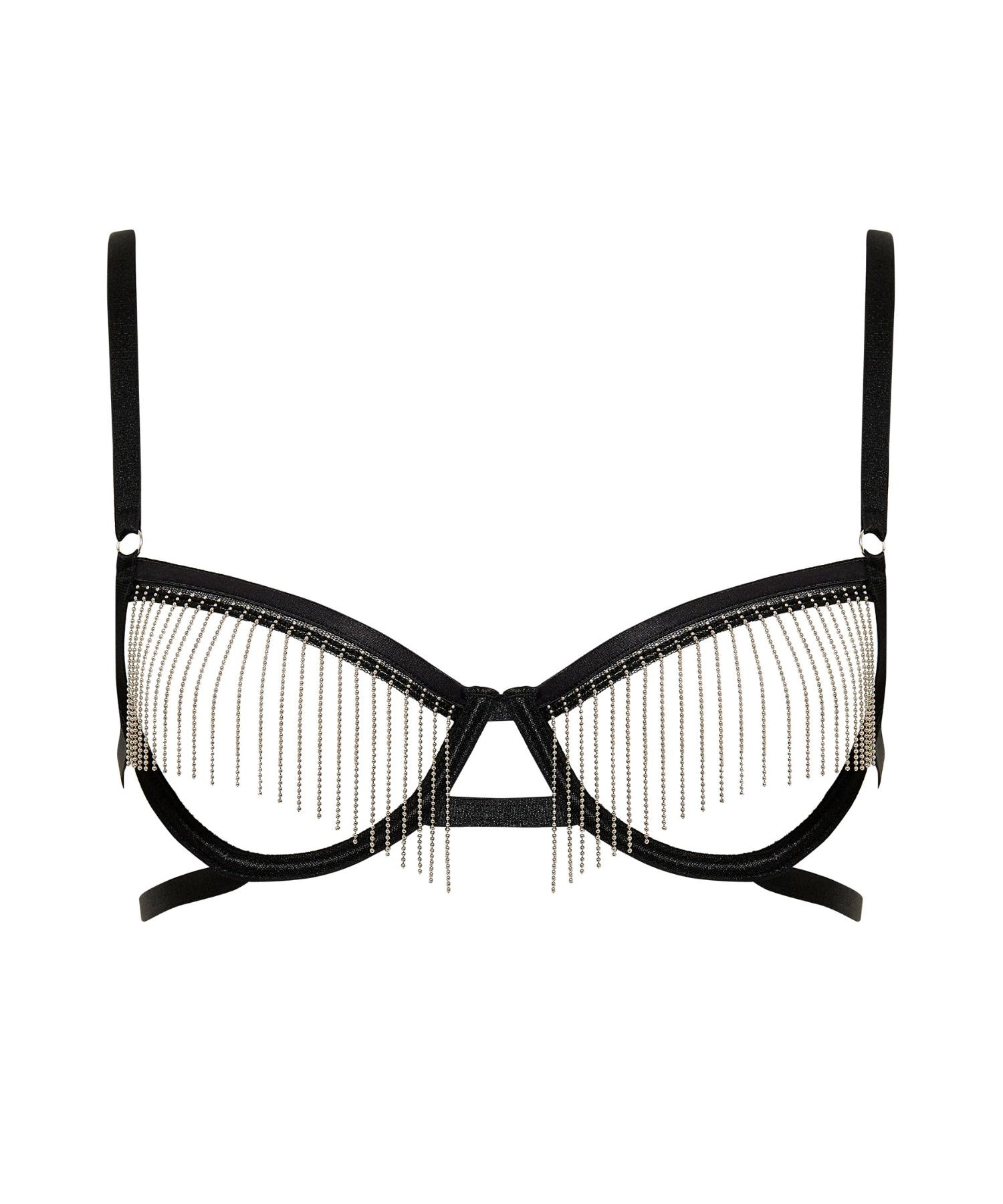 Bluebella Antoinette Open Wired Bra (Black/Silver) | Avec Amour