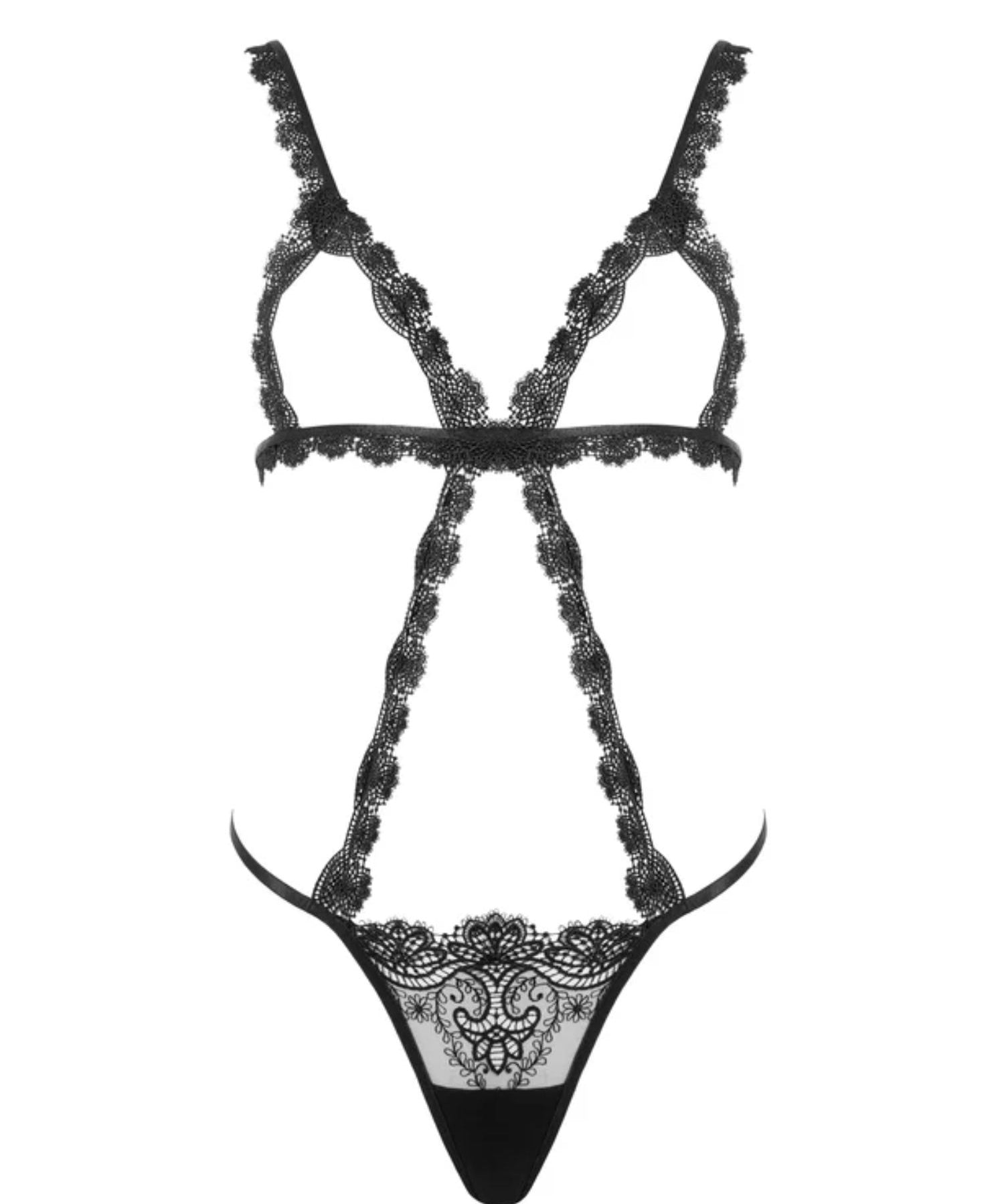 Bluebella Arella Open Cup Bodysuit (Black) | Avec Amour Lingerie