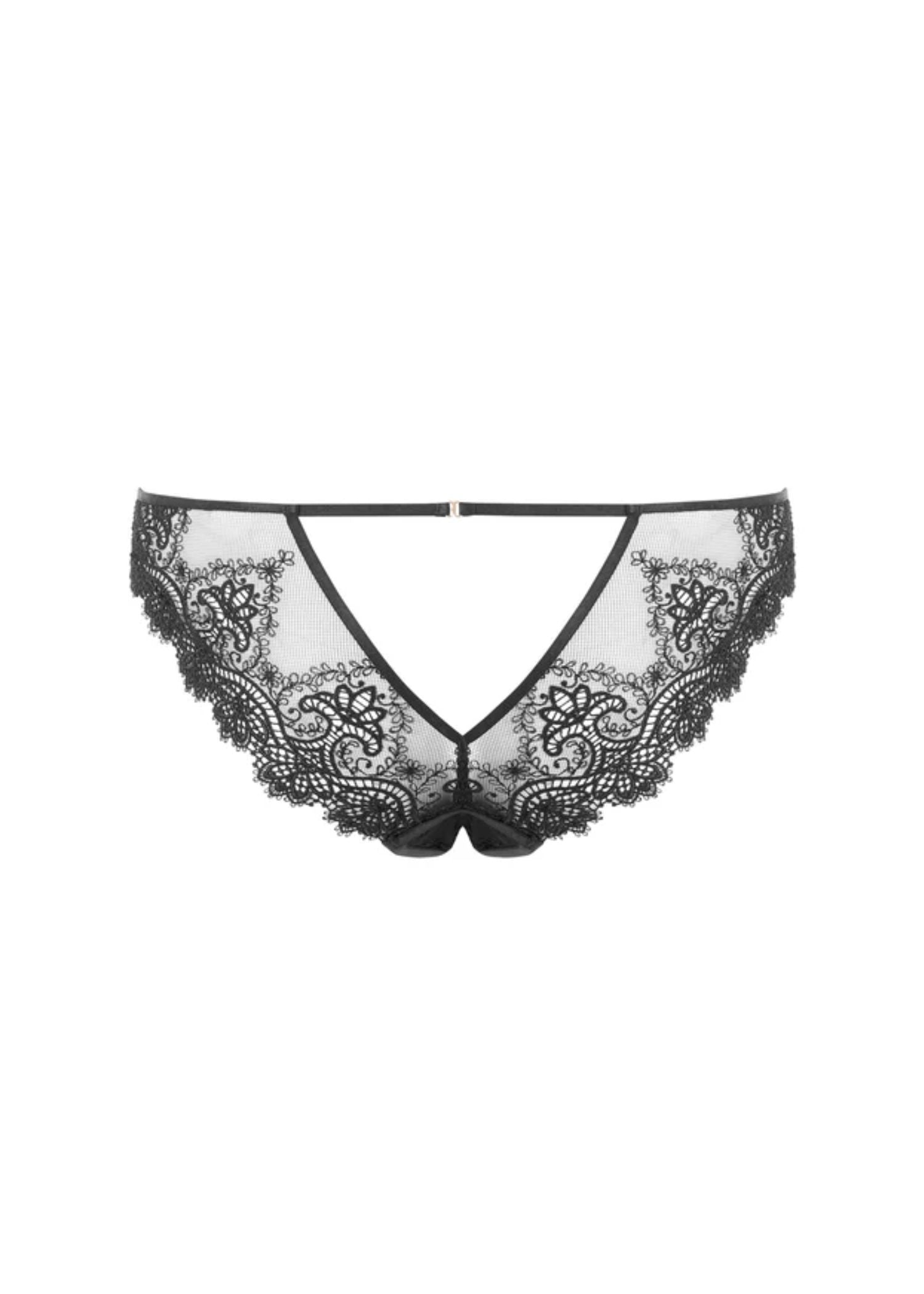 Bluebella Arella Open Panty (Black) | Avec Amour Lingerie