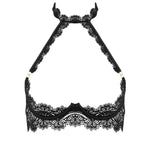Bluebella Arella Wired Harness Open Bra (Black) | Avec Amour Lingerie
