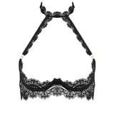 Bluebella Arella Wired Harness Open Bra (Black) | Avec Amour Lingerie
