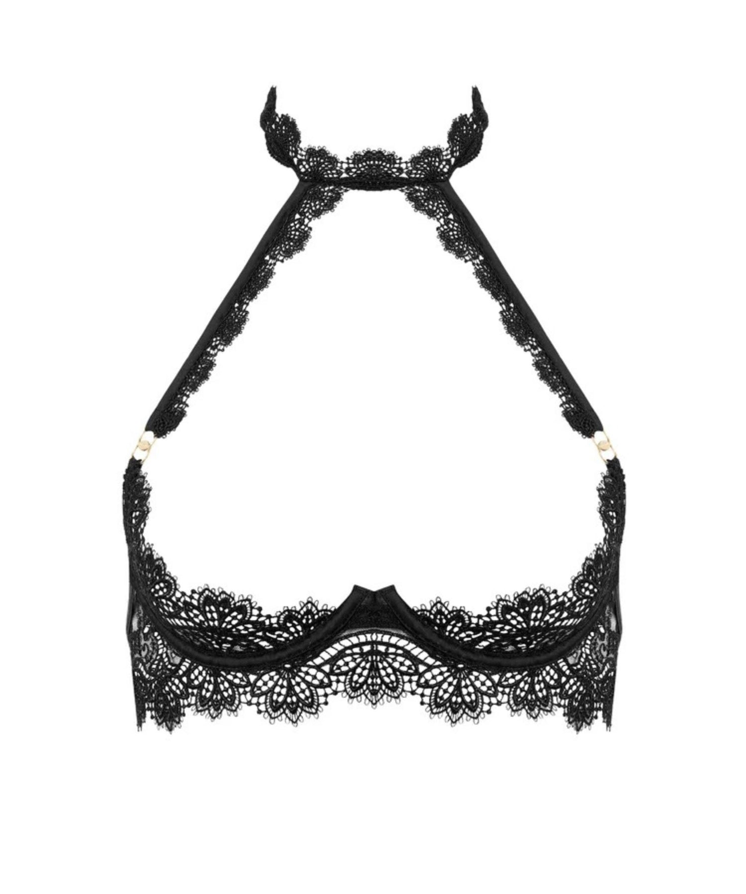 Bluebella Arella Wired Harness Open Bra (Black) | Avec Amour Lingerie