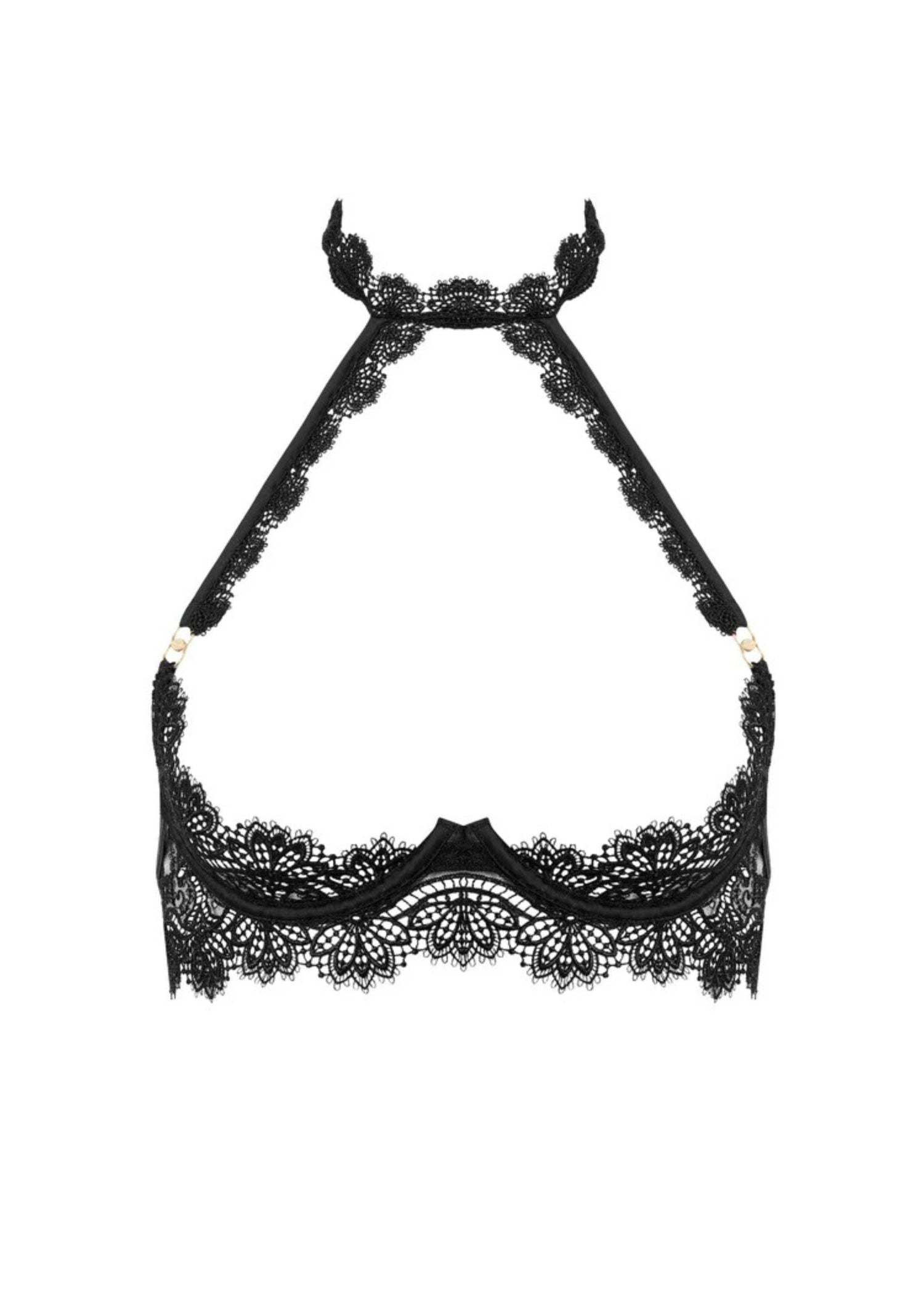 Bluebella Arella Wired Harness Open Bra (Black) | Avec Amour Lingerie