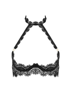 Bluebella Arella Wired Harness Open Bra (Black) | Avec Amour Lingerie