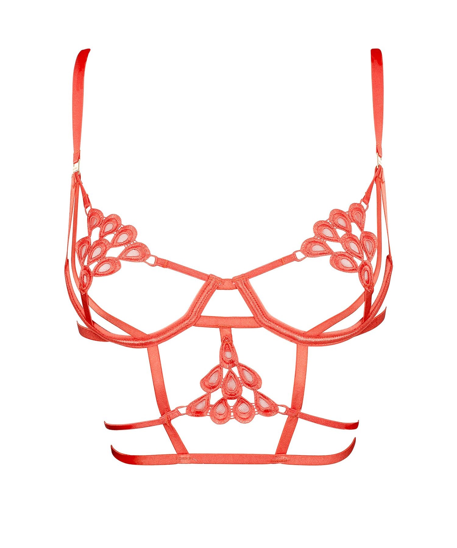 Bluebella Aria Cupless Bra (Cayenne Red) | Avec Amour Sexy Lingerie