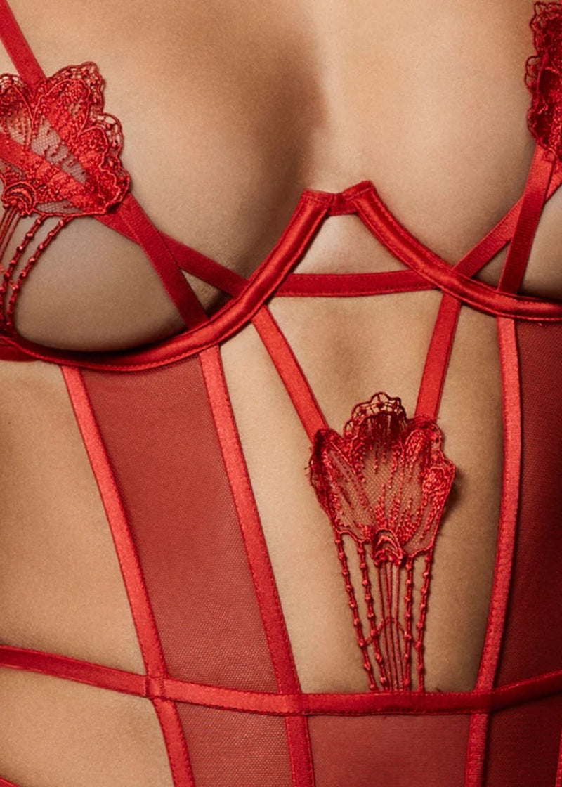 Bluebella Brigitte Wired Body (Red) | Avec Amour Lingerie