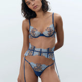 Bluebella Calantha Thong (Navy Peony / Ice Water Blue) | Avec Amour Luxury Lingerie