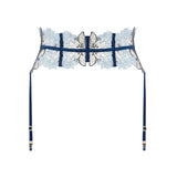 Bluebella Calantha Waspie Suspender (Navy Peony / Ice Water Blue) | Avec Amour Luxury Lingerie