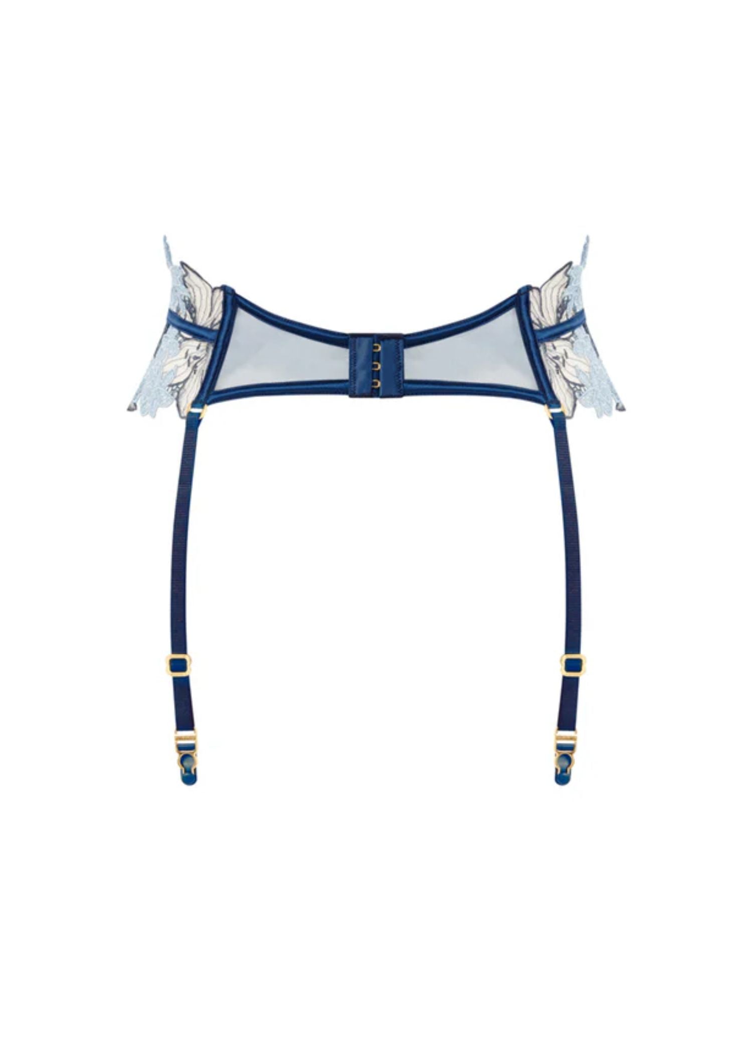 Bluebella Calantha Waspie Suspender (Navy Peony / Ice Water Blue) | Avec Amour Luxury Lingerie