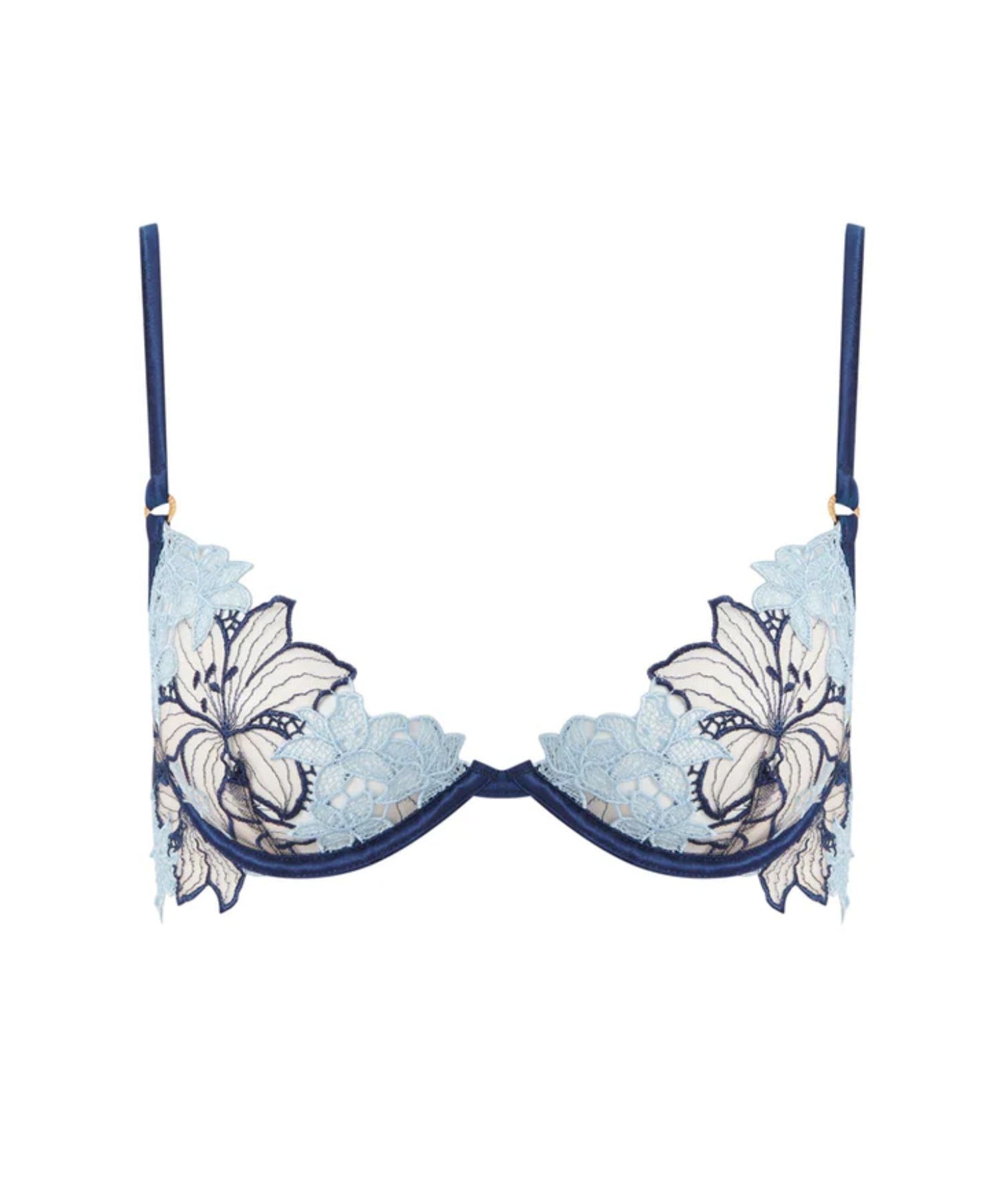 Bluebella Calantha Wired Bra (Navy Peony / Ice Water Blue) | Avec Amour Luxury Lingerie