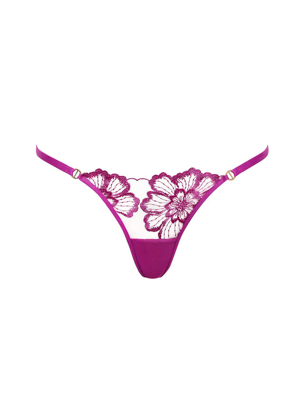 Bluebella Catalina Thong (Bright Violet / Sheer) | Avec Amour Lingerie