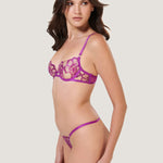 Bluebella Catalina Thong (Bright Violet / Sheer) | Avec Amour Lingerie