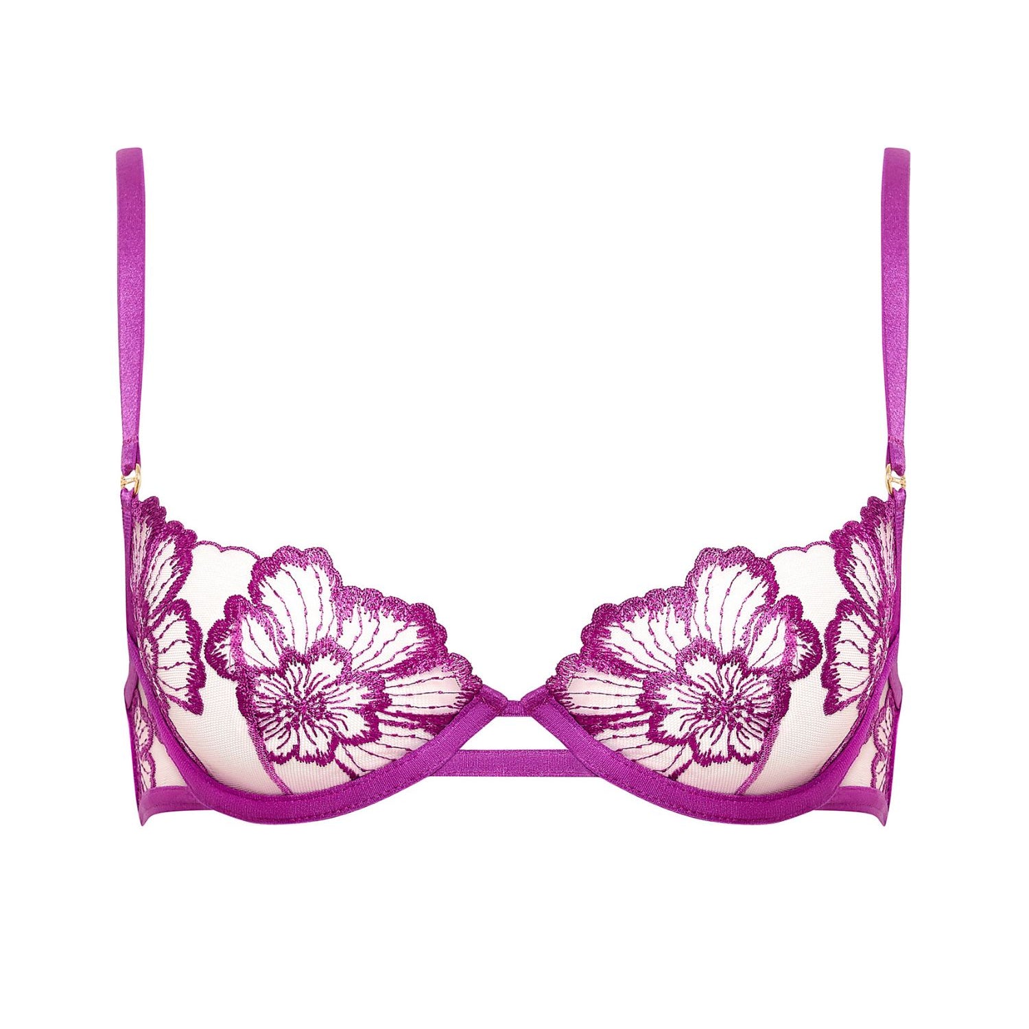 Bluebella Catalina Wired Bra (Bright Violet / Sheer) | Avec Amour Lingerie