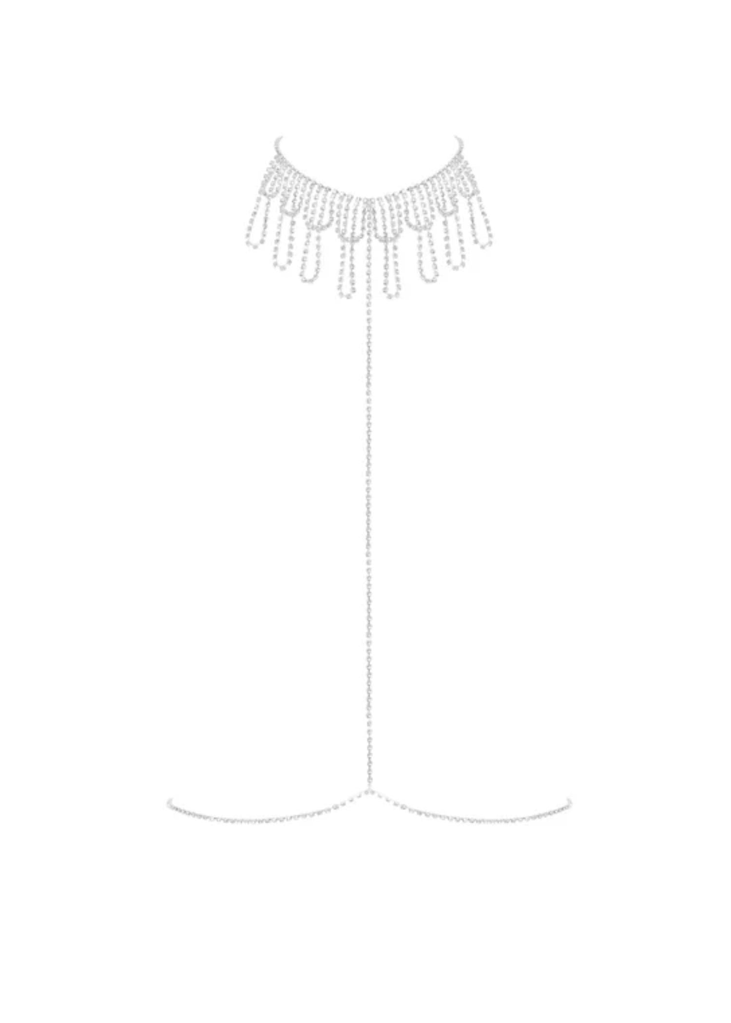 Bluebella Estelle Diamante Harness (Silver) | Avec Amour Lingerie