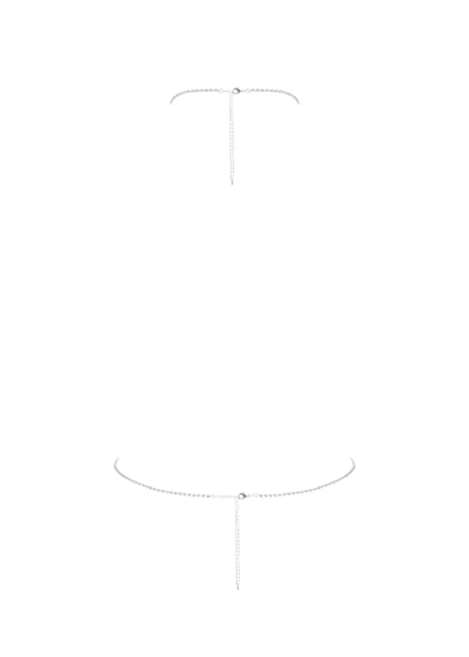 Bluebella Estelle Diamante Harness (Silver) | Avec Amour Lingerie