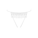 Bluebella Estelle Diamante Open Crotchless Thong (Silver) | Avec Amour Lingerie