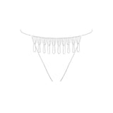 Bluebella Estelle Diamante Open Crotchless Thong (Silver) | Avec Amour Lingerie