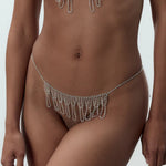 Bluebella Estelle Diamante Open Crotchless Thong (Silver) | Avec Amour Lingerie