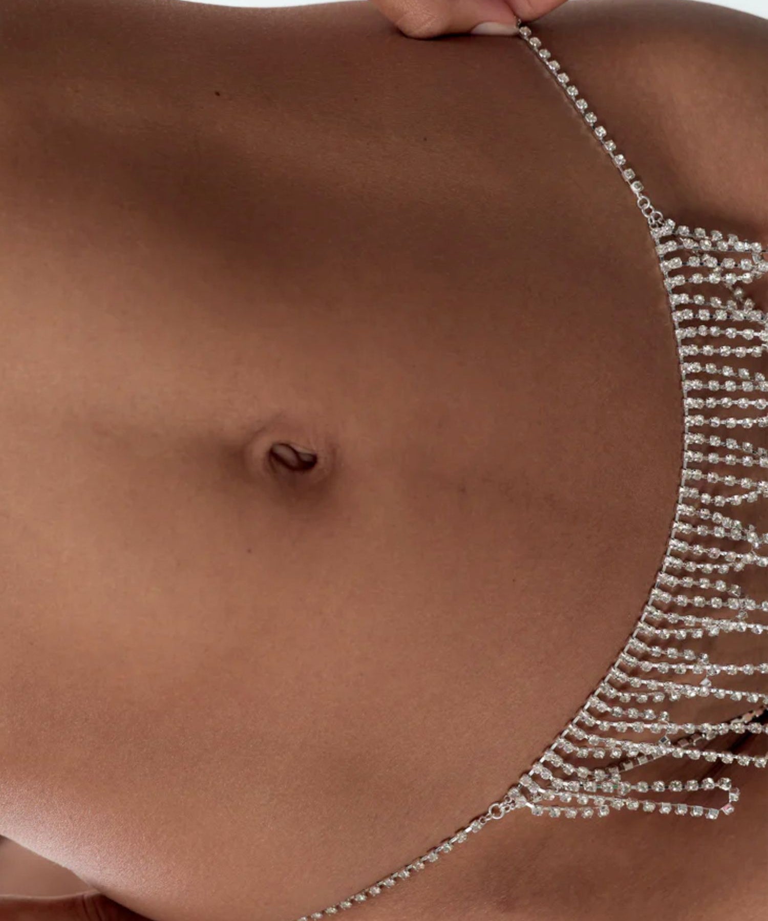 Bluebella Estelle Diamante Open Crotchless Thong (Silver) | Avec Amour Lingerie