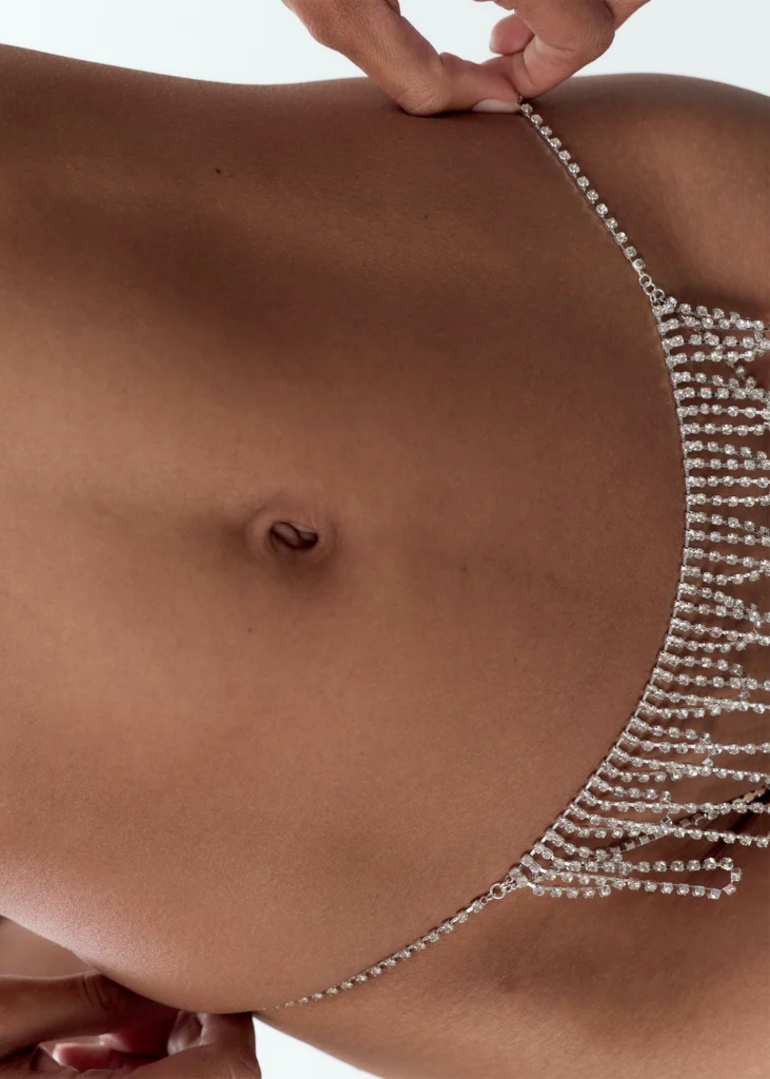 Bluebella Estelle Diamante Open Crotchless Thong (Silver) | Avec Amour Lingerie