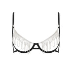 Bluebella Estelle Diamante Open Wired Bra (Black/Silver) | Avec Amour Lingerie