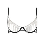 Bluebella Estelle Diamante Open Wired Bra (Black/Silver) | Avec Amour Lingerie