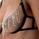 Bluebella Estelle Diamante Open Wired Bra (Black/Silver) | Avec Amour Lingerie