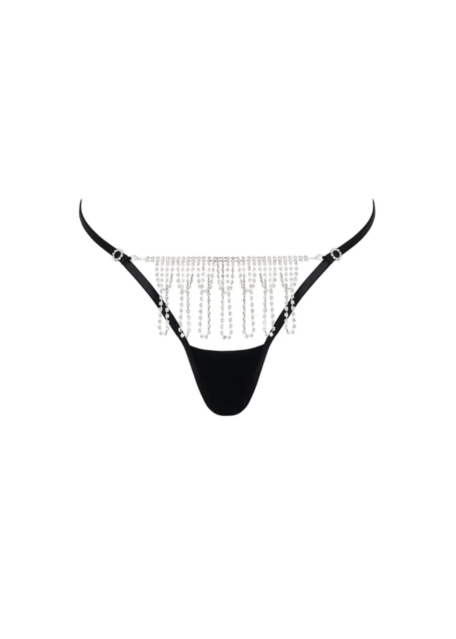 Bluebella Estelle Diamante Thong (Black/Silver) | Avec Amour Lingerie