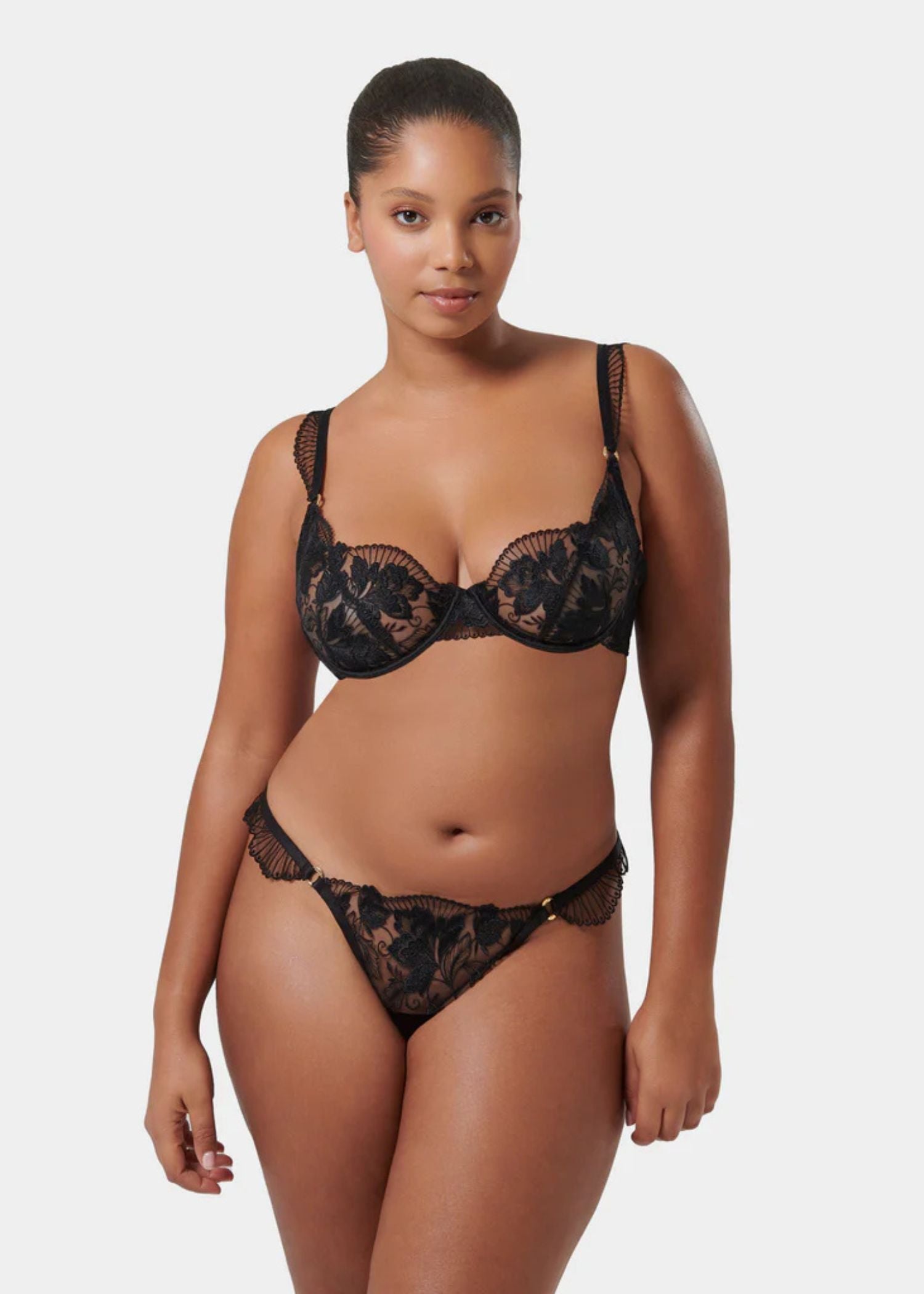 Bluebella Gabriella Thong (Black) | Avec Amour Lingerie