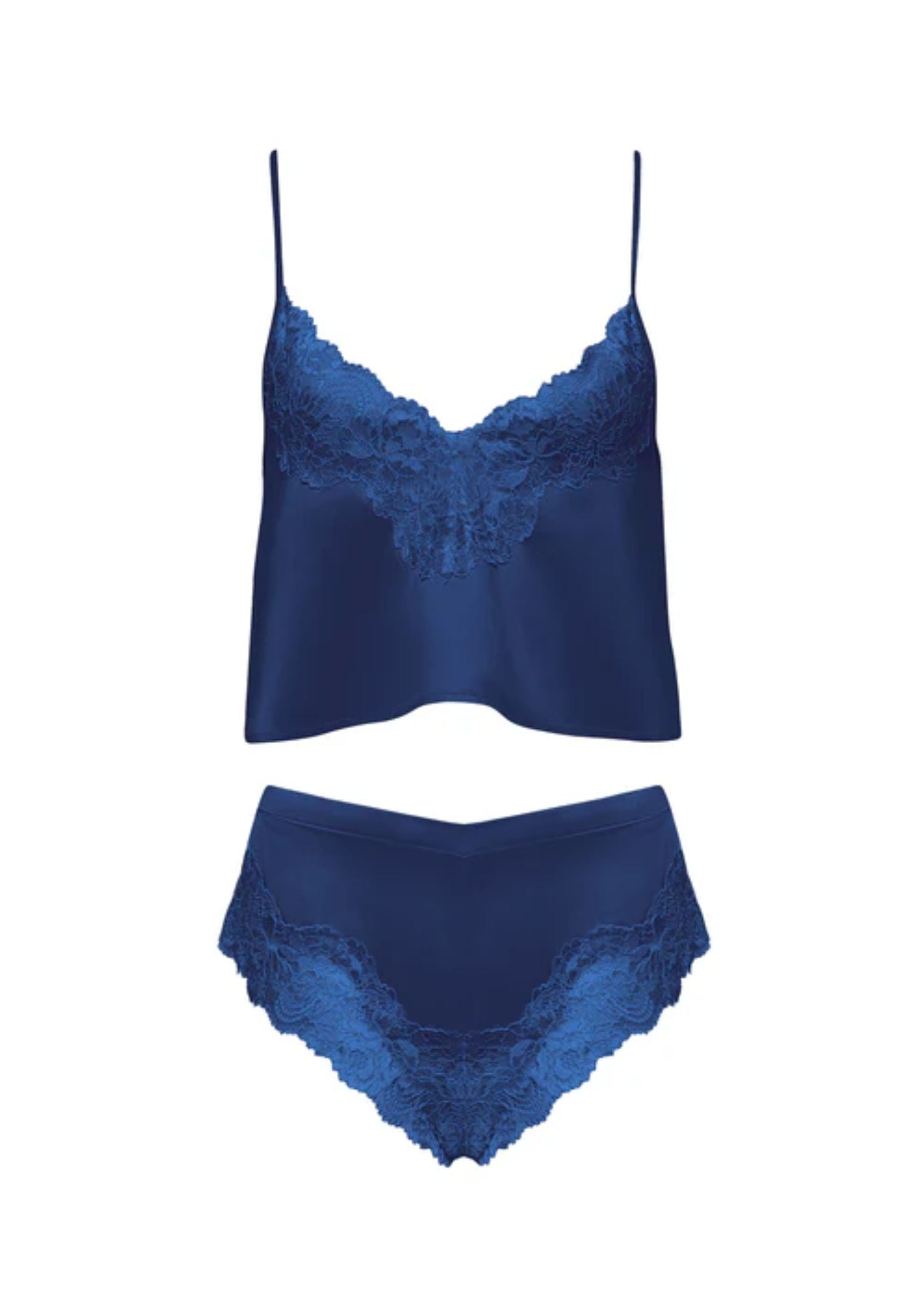 Bluebella Isabella Luxury Satin Cami and Short Set (Navy Blue)