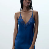 Bluebella Isabella Luxury Satin Short Chemise (Navy Blue)