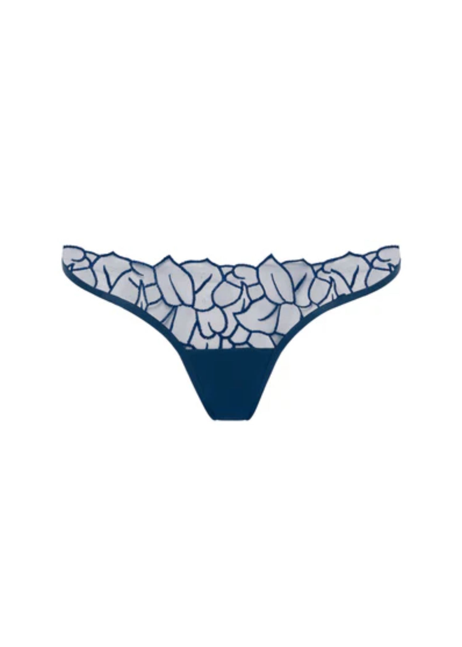 Bluebella Laurel Leaf Embroidered Panty (Navy Blue)