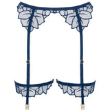 Laurel Suspender Thigh Harness (Navy Peony)
