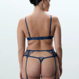 Laurel Suspender Thigh Harness (Navy Peony)