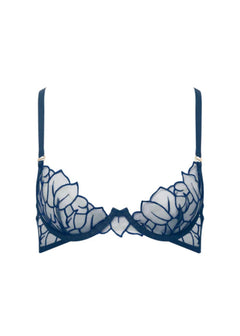 Bluebella Laurel Leaf Embroidered Underwired Bra (Navy Blue)
