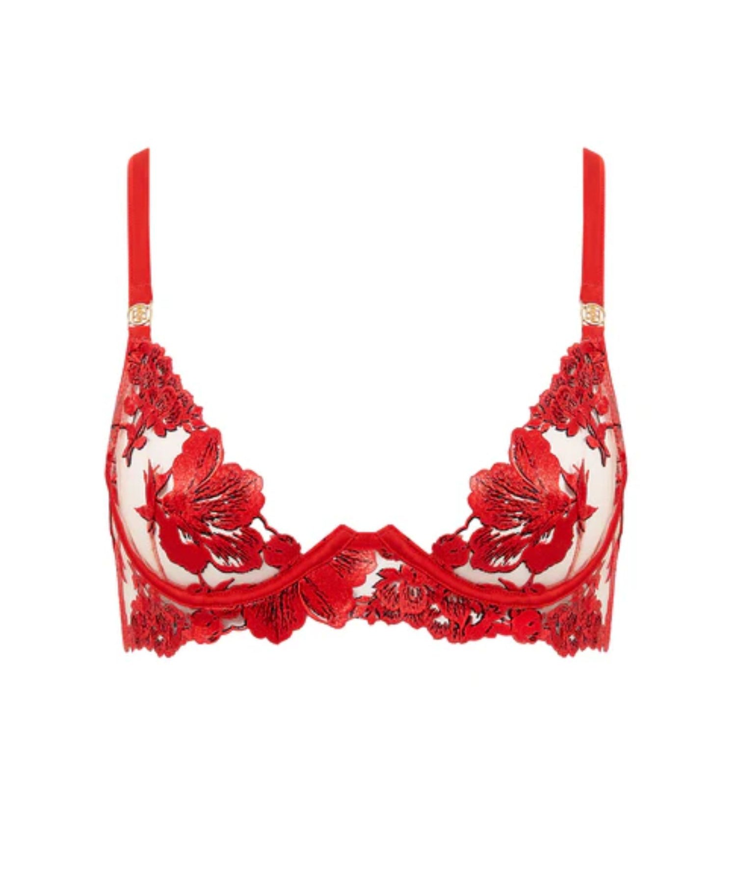 Bluebella Lavanya Longline Wired Bra (Red) | Avec Amour Lingerie