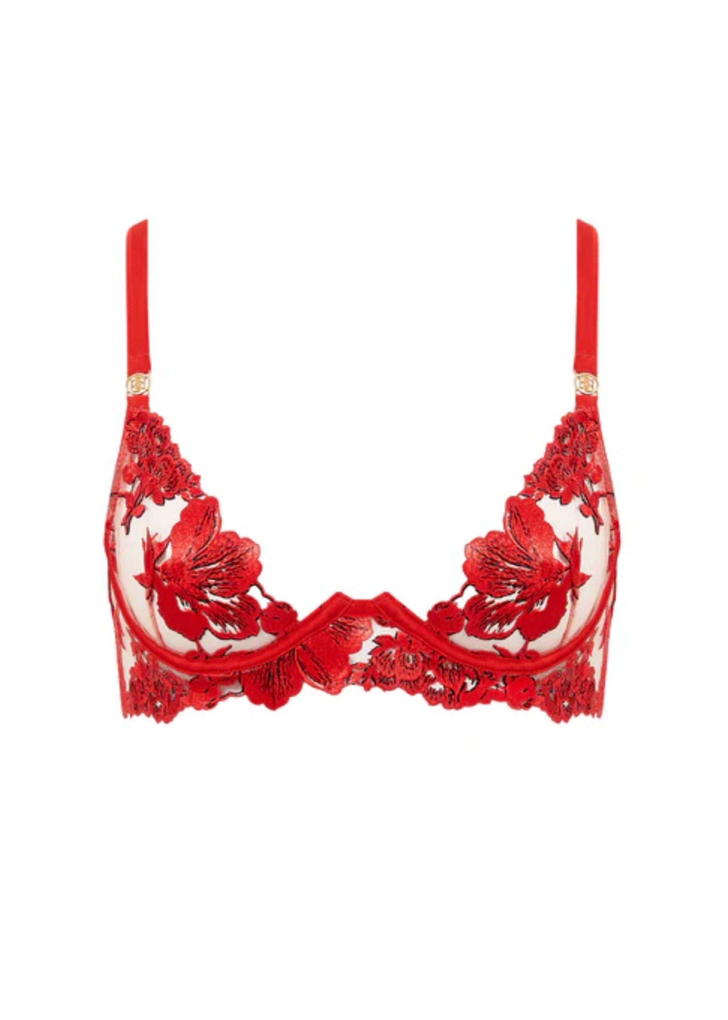 Bluebella Lavanya Longline Wired Bra (Red) | Avec Amour Lingerie