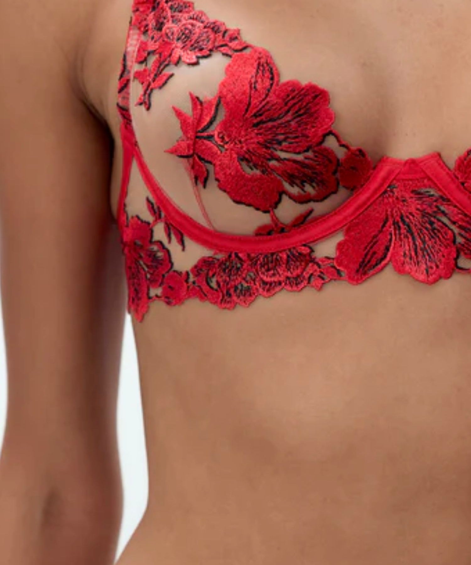 Bluebella Lavanya Longline Wired Bra (Red) | Avec Amour Lingerie