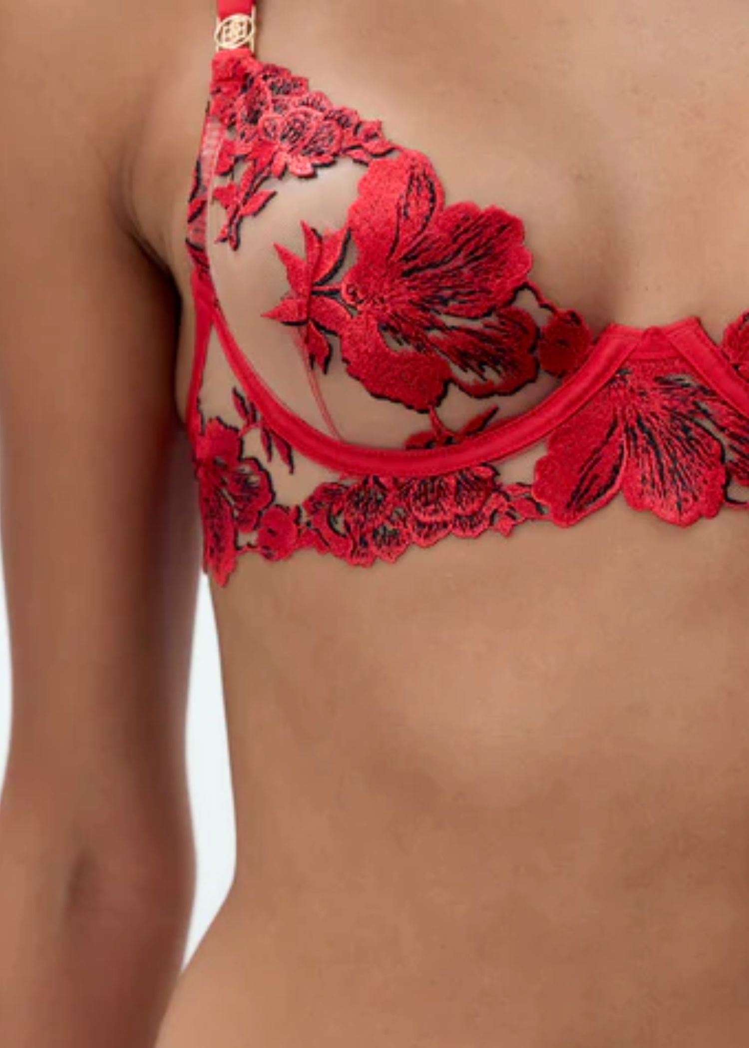 Bluebella Lavanya Longline Wired Bra (Red) | Avec Amour Lingerie