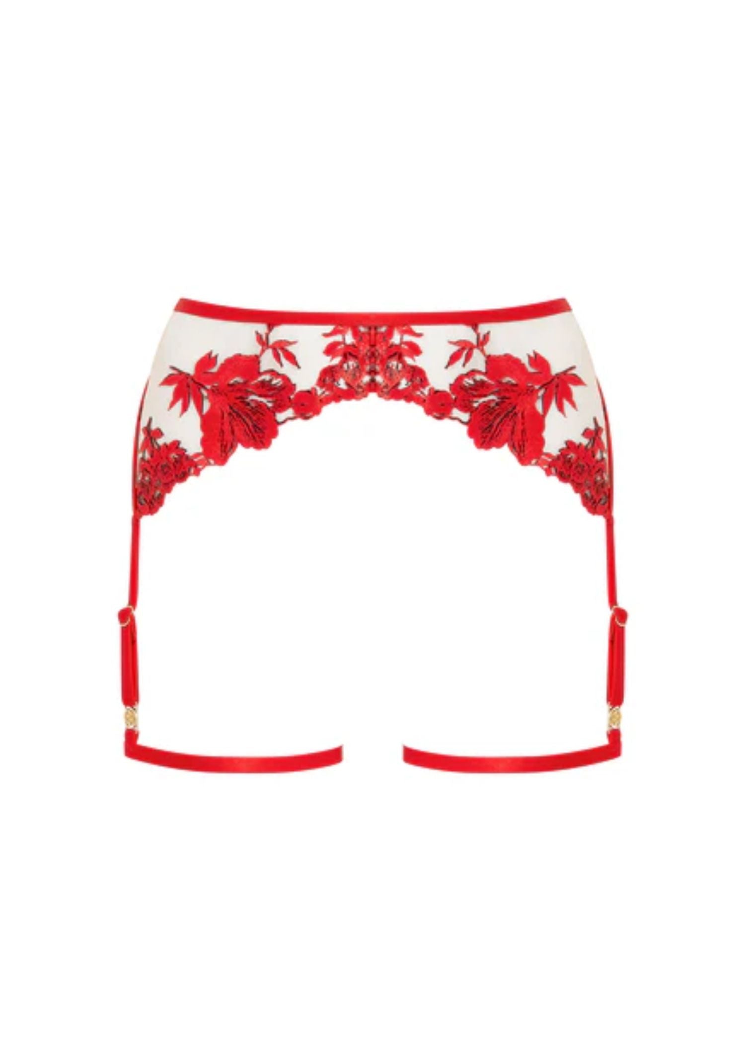 Bluebella Lavanya Suspender Thigh Harness (Red) | Avec Amour Lingerie
