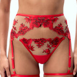 Bluebella Lavanya Suspender Thigh Harness (Red) | Avec Amour Lingerie